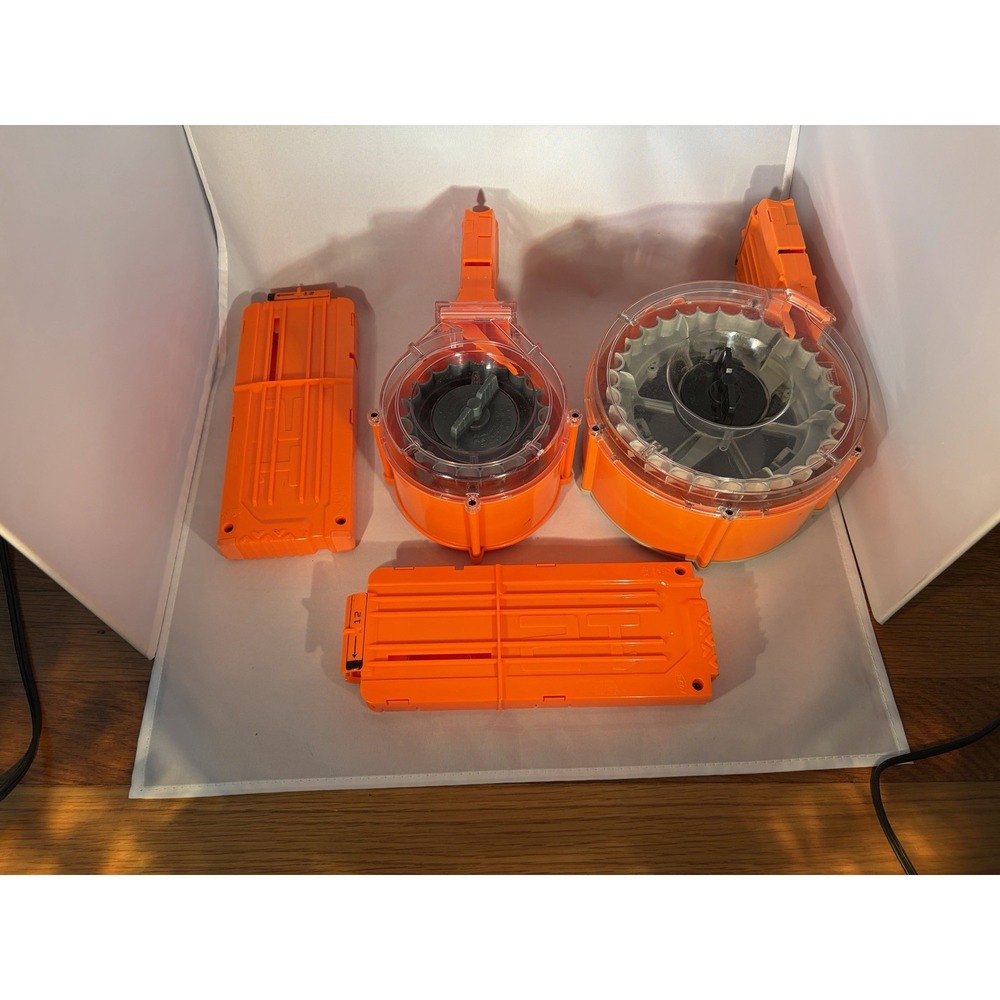 Nerf Magazine Lot 35 & 25 Round Drums Two 12 Dart Clips OEM N-Strike‎